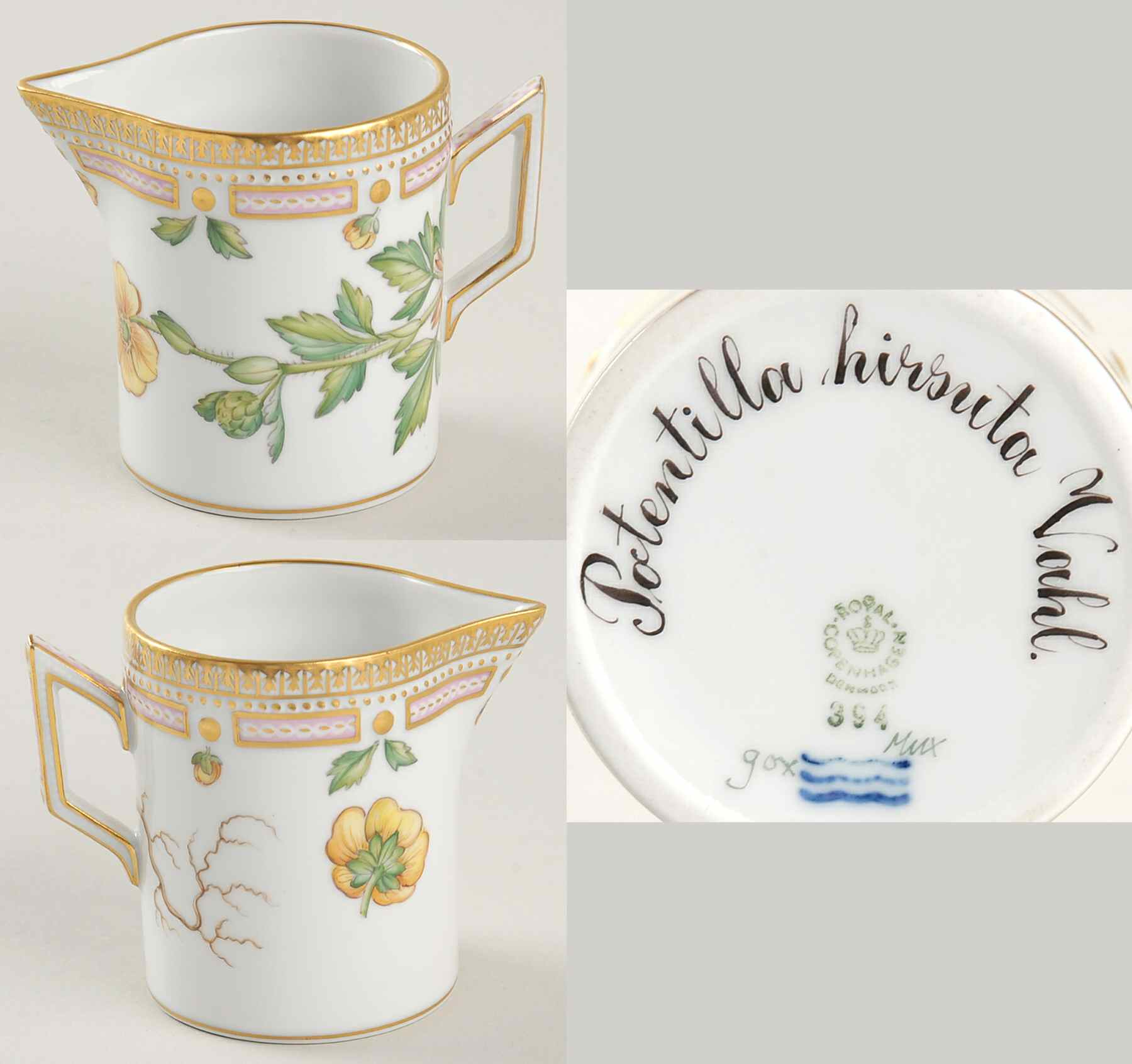 Flora Danica (1961 To Current) Creamer-Potentilla hirsuta Vahl by Royal Copenhagen-1