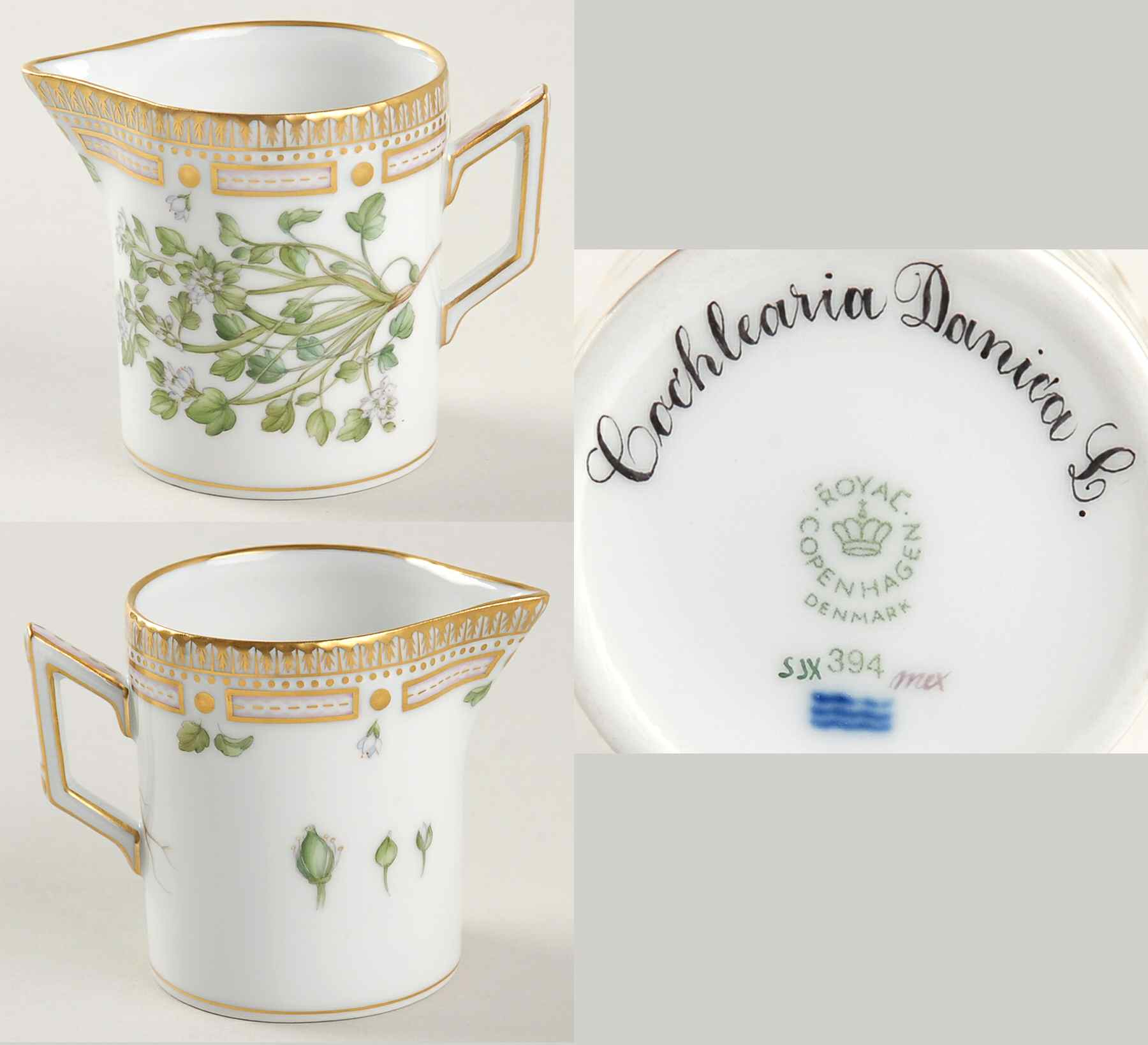 Flora Danica (1961 To Current) Creamer-Cochlearia Danica L by Royal Copenhagen-1