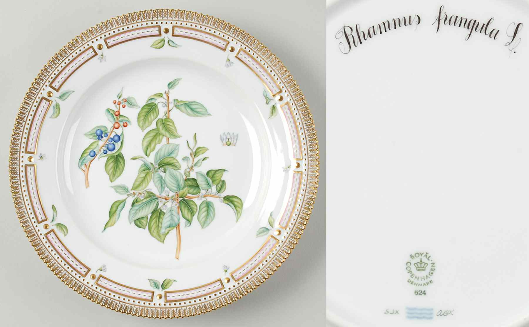 Flora Danica (1961 To Current) Dinner Plate-Rhamnus frangula L by Royal Copenhagen-1