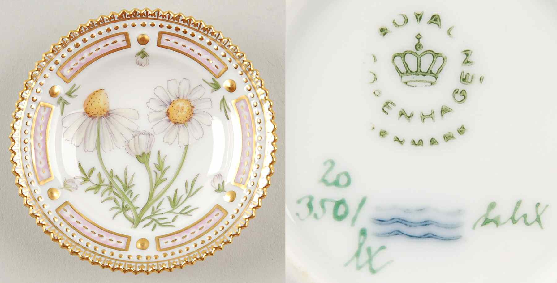 Flora Danica (1961 To Current) Butter Pat by Royal Copenhagen-1
