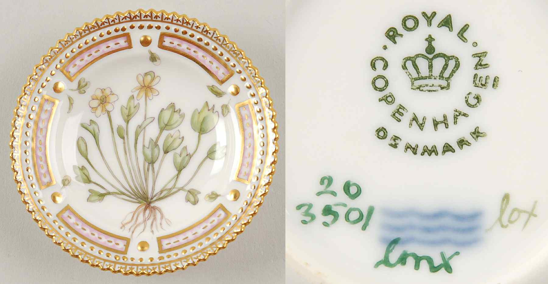 Flora Danica (1961 To Current) Butter Pat by Royal Copenhagen-1
