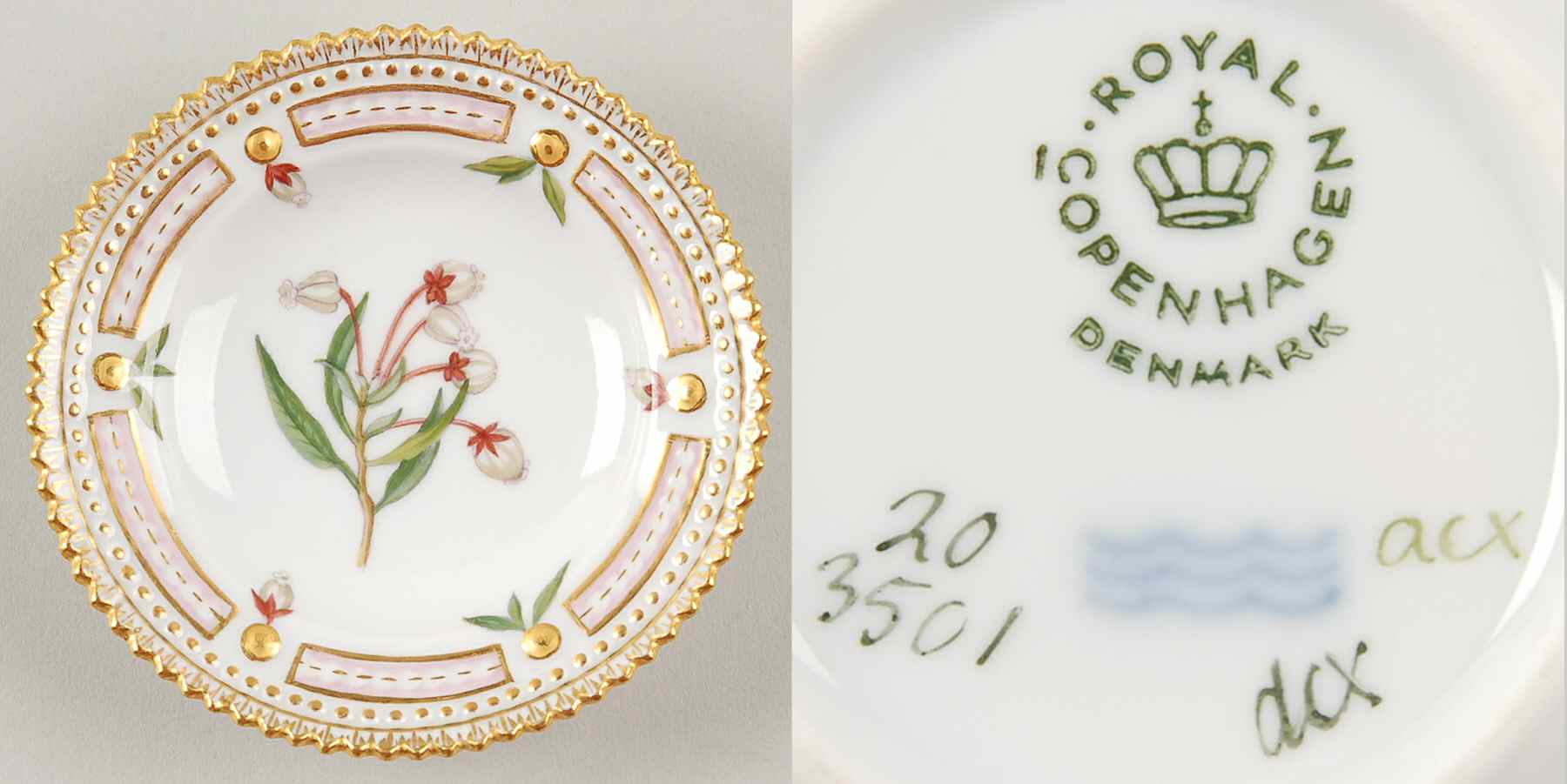 Flora Danica (1961 To Current) Butter Pat by Royal Copenhagen-1