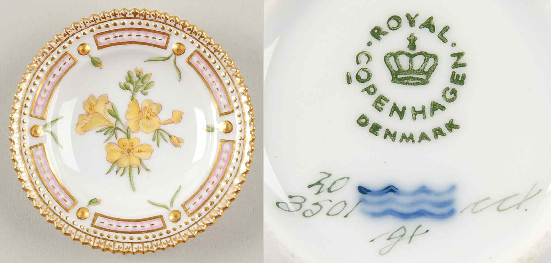 Flora Danica (1961 To Current) Butter Pat by Royal Copenhagen-1