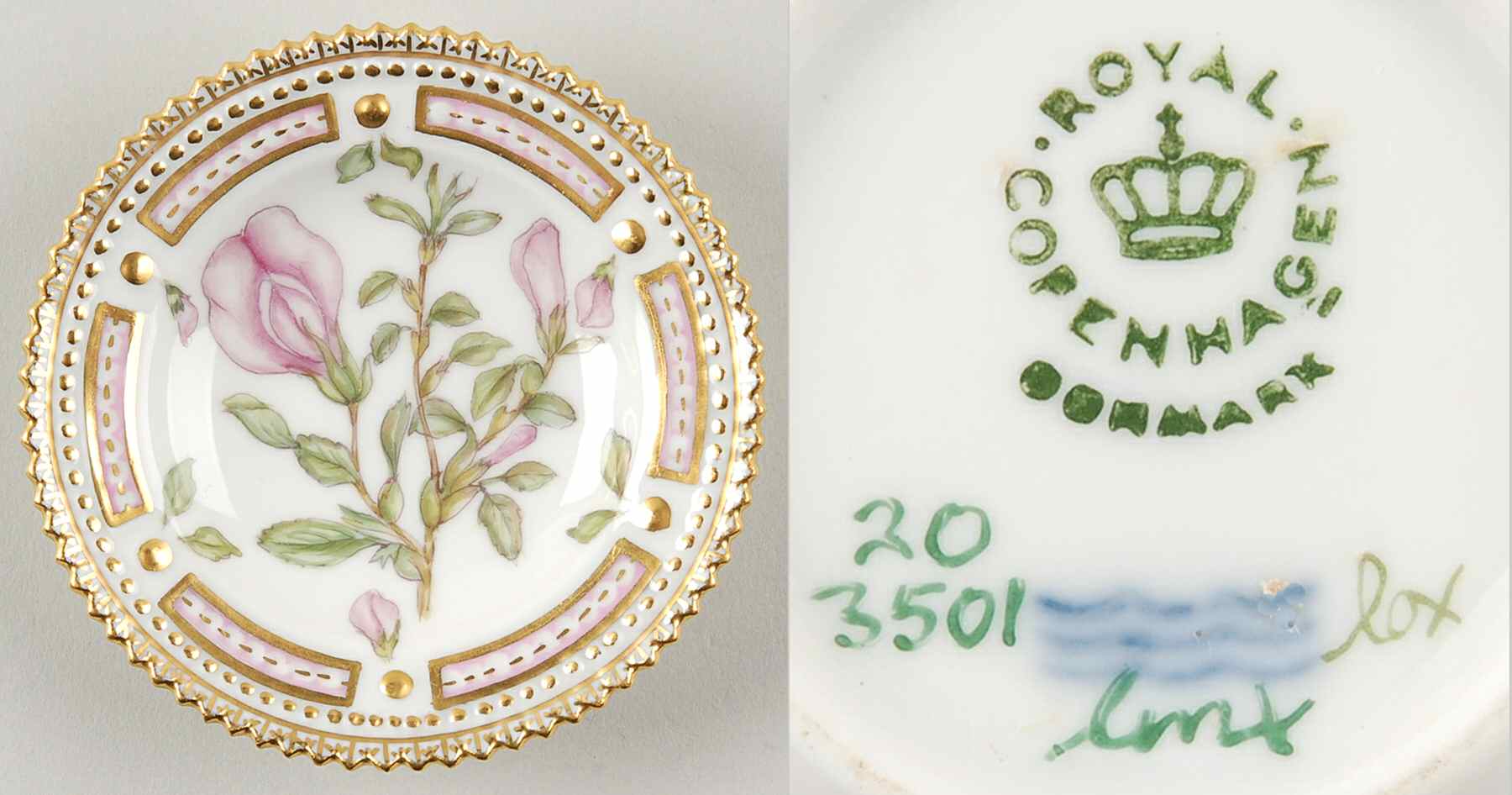 Flora Danica (1961 To Current) Butter Pat by Royal Copenhagen-1