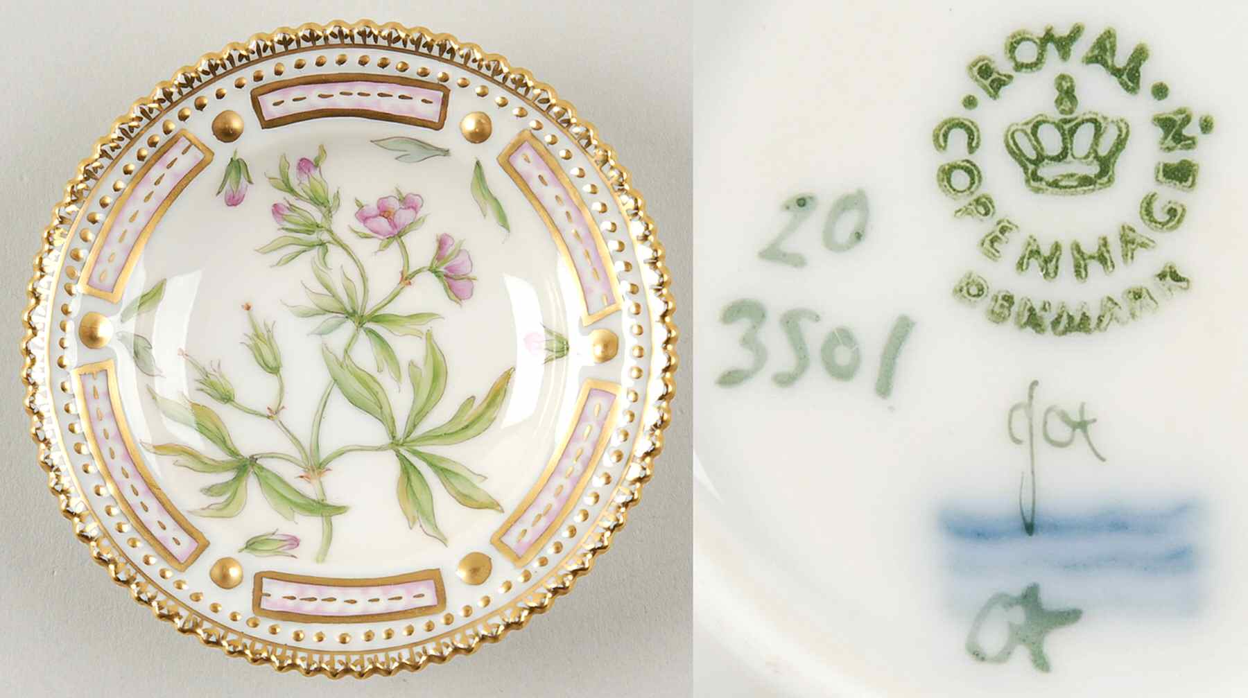 Flora Danica (1961 To Current) Butter Pat by Royal Copenhagen-1