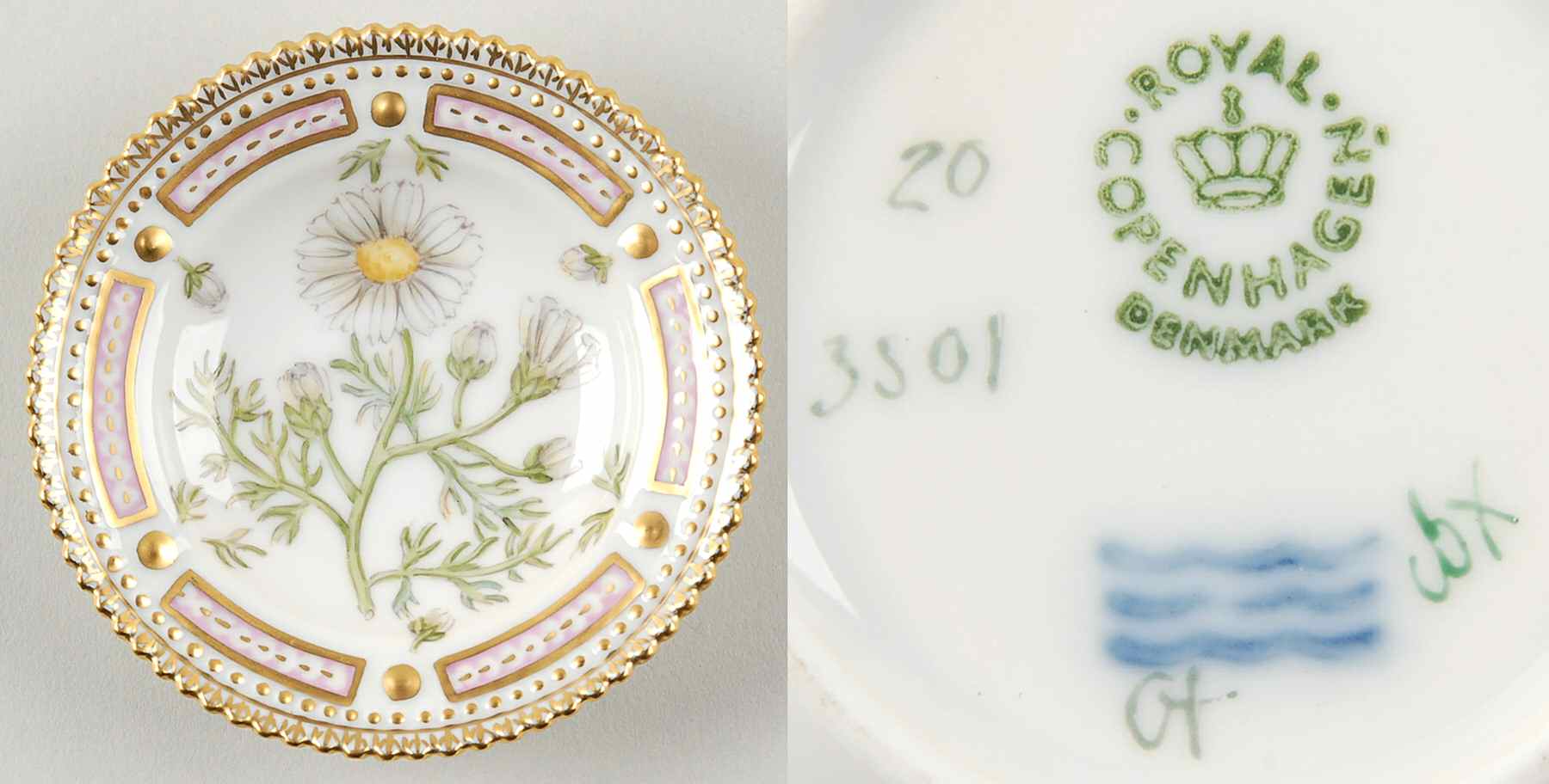 Flora Danica (1961 To Current) Butter Pat by Royal Copenhagen-1