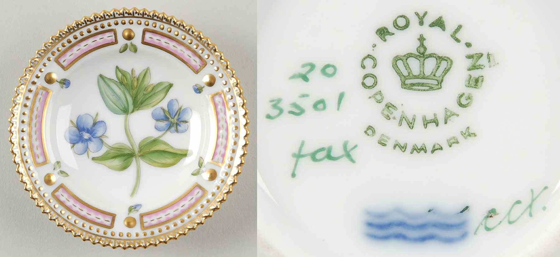 Flora Danica (1961 To Current) Butter Pat by Royal Copenhagen-1