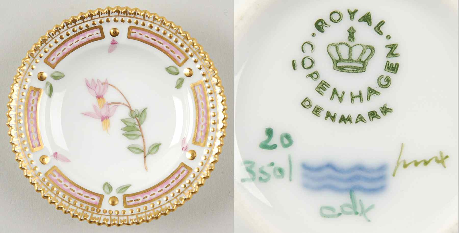 Flora Danica (1961 To Current) Butter Pat by Royal Copenhagen-1