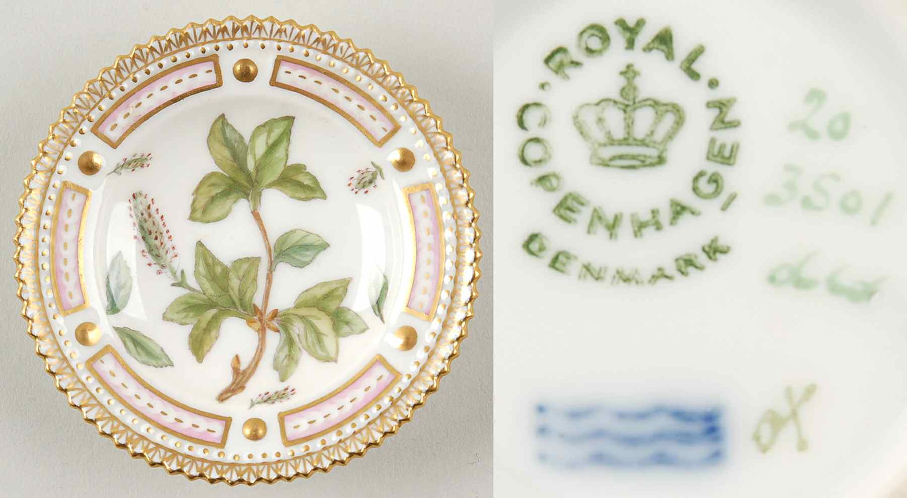 Flora Danica (1961 To Current) Butter Pat by Royal Copenhagen-1