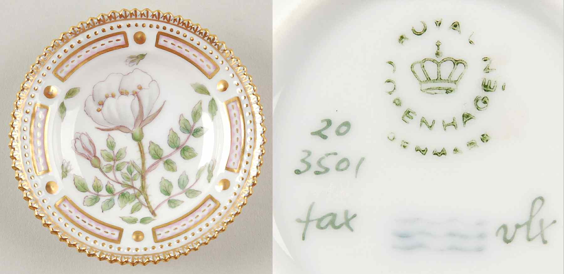 Flora Danica (1961 To Current) Butter Pat by Royal Copenhagen-1