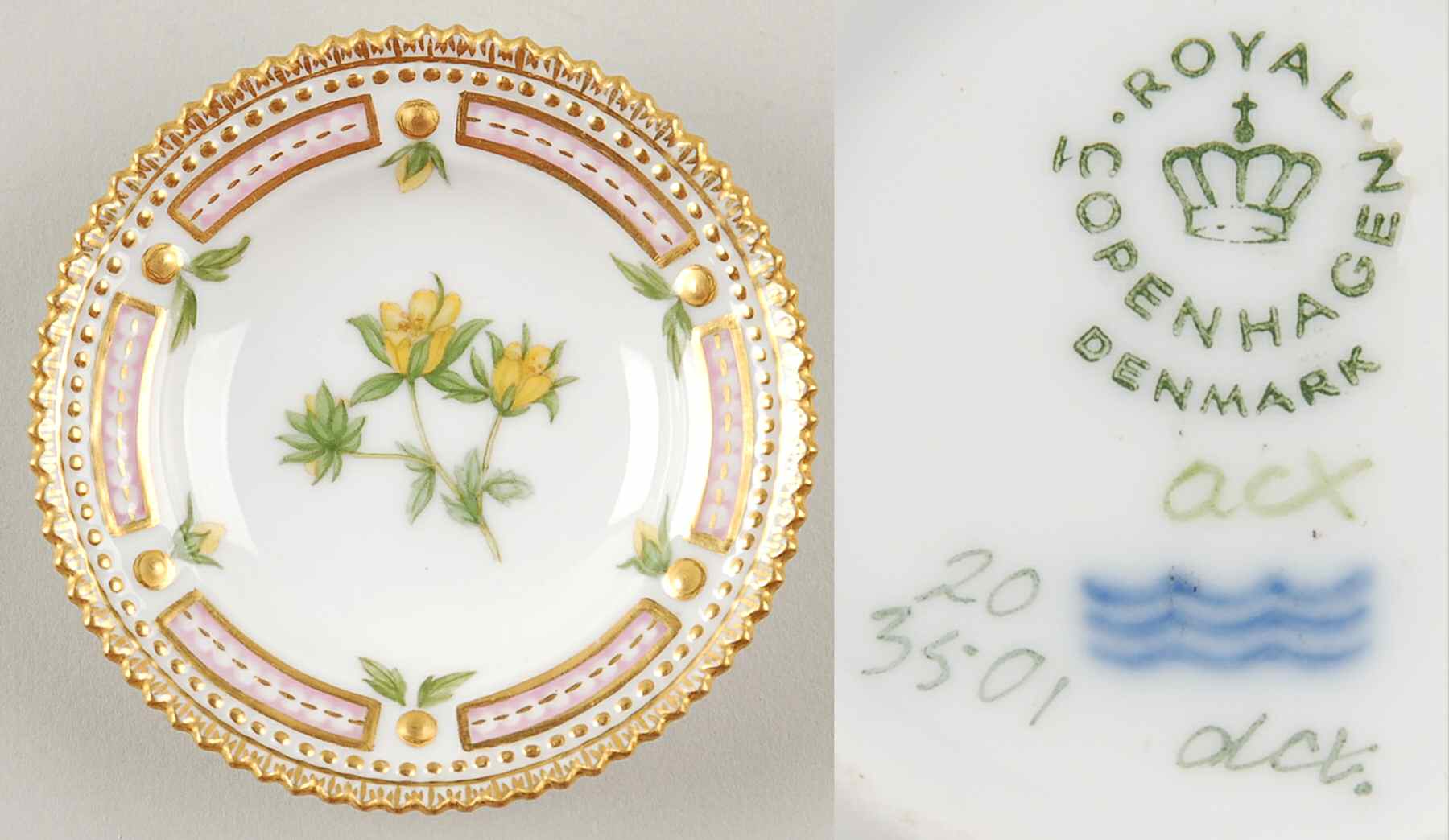 Flora Danica (1961 To Current) Butter Pat by Royal Copenhagen-1