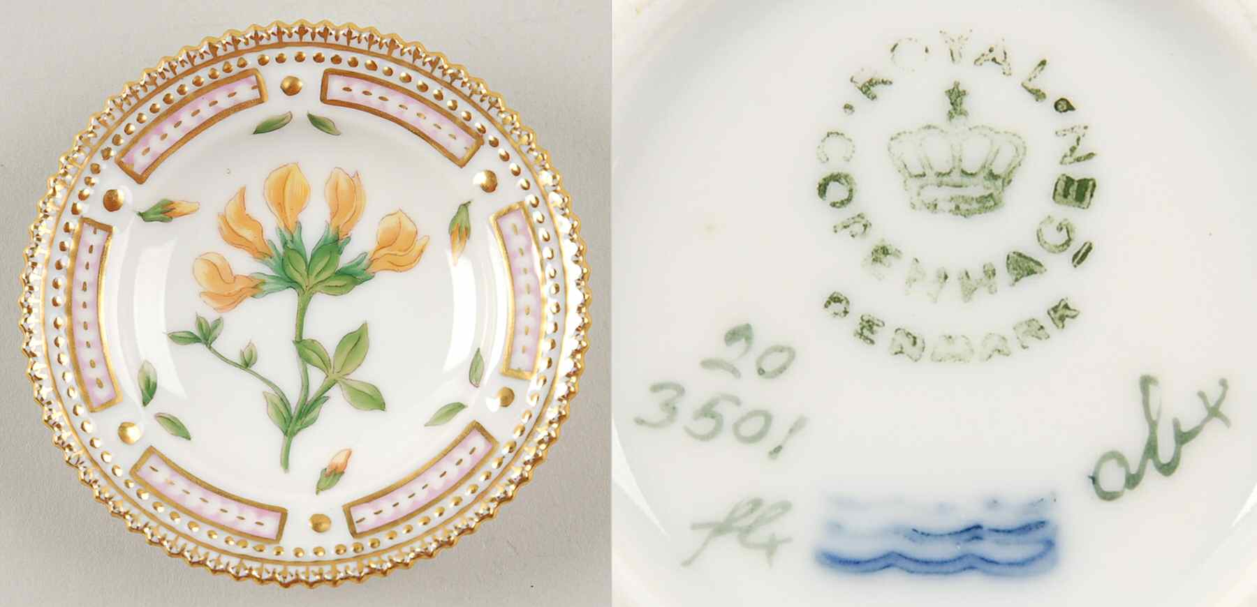 Flora Danica (1961 To Current) Butter Pat by Royal Copenhagen-1