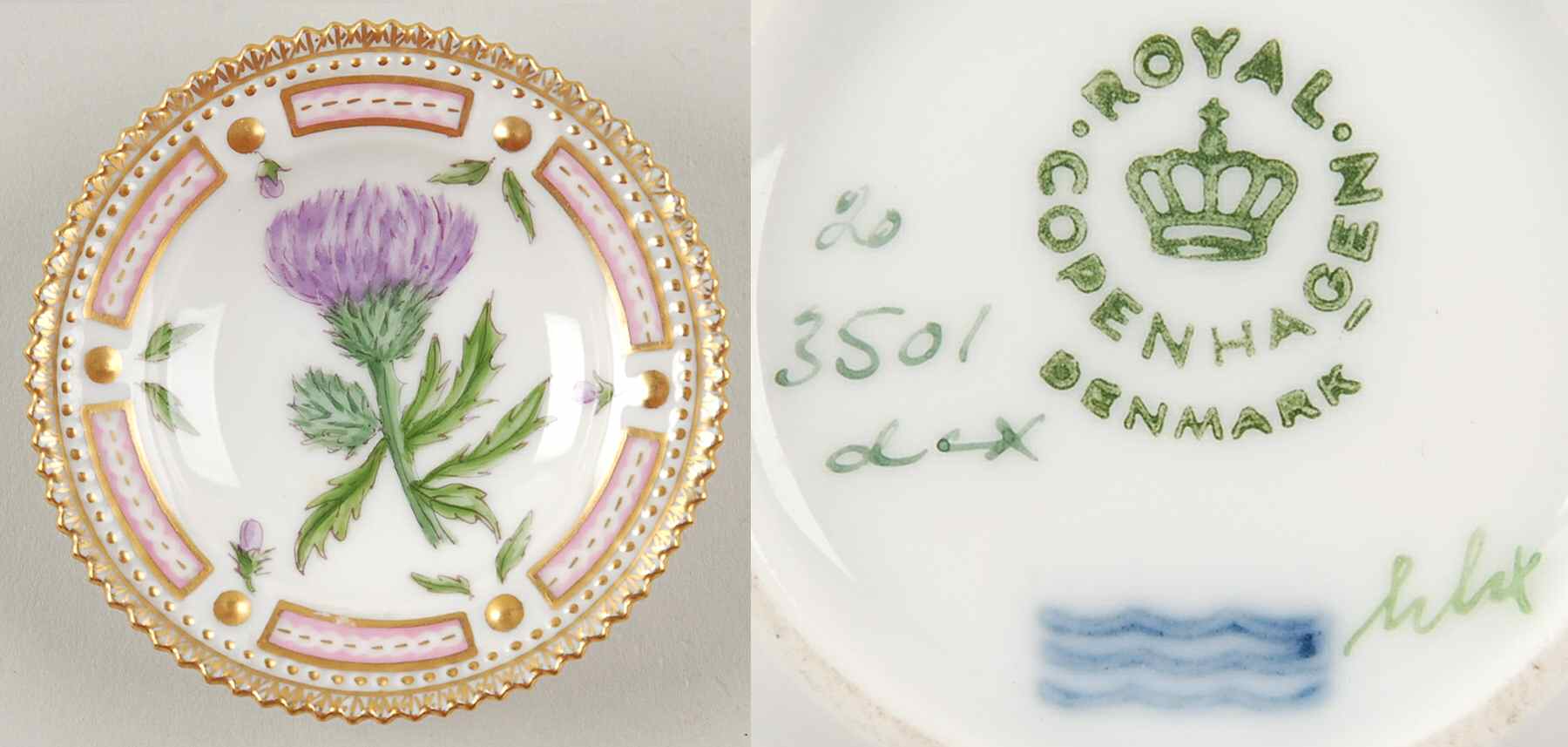 Flora Danica (1961 To Current) Butter Pat by Royal Copenhagen-1