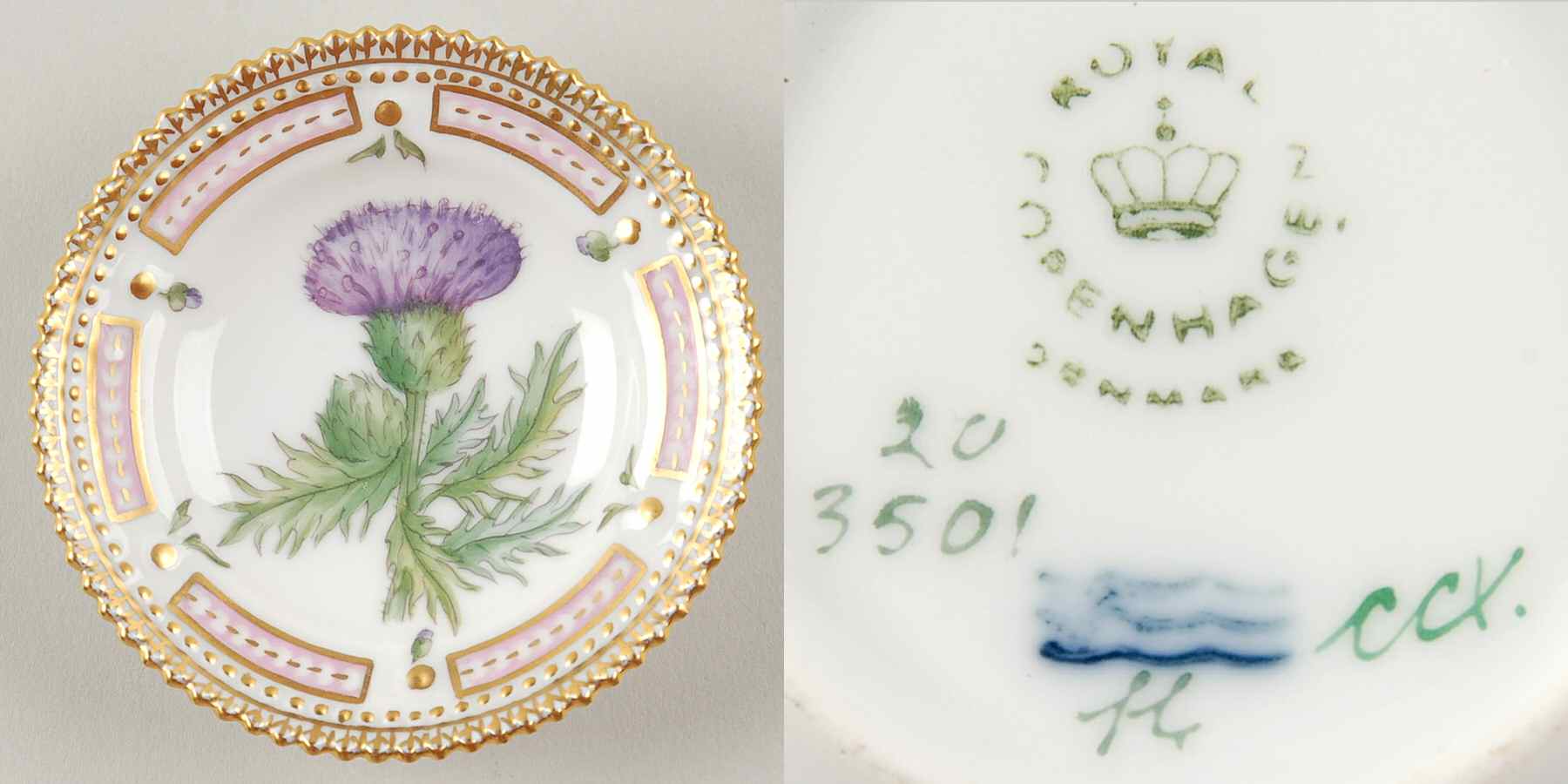 Flora Danica (1961 To Current) Butter Pat by Royal Copenhagen-1
