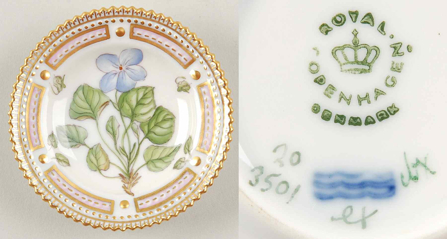 Flora Danica (1961 To Current) Butter Pat by Royal Copenhagen-1
