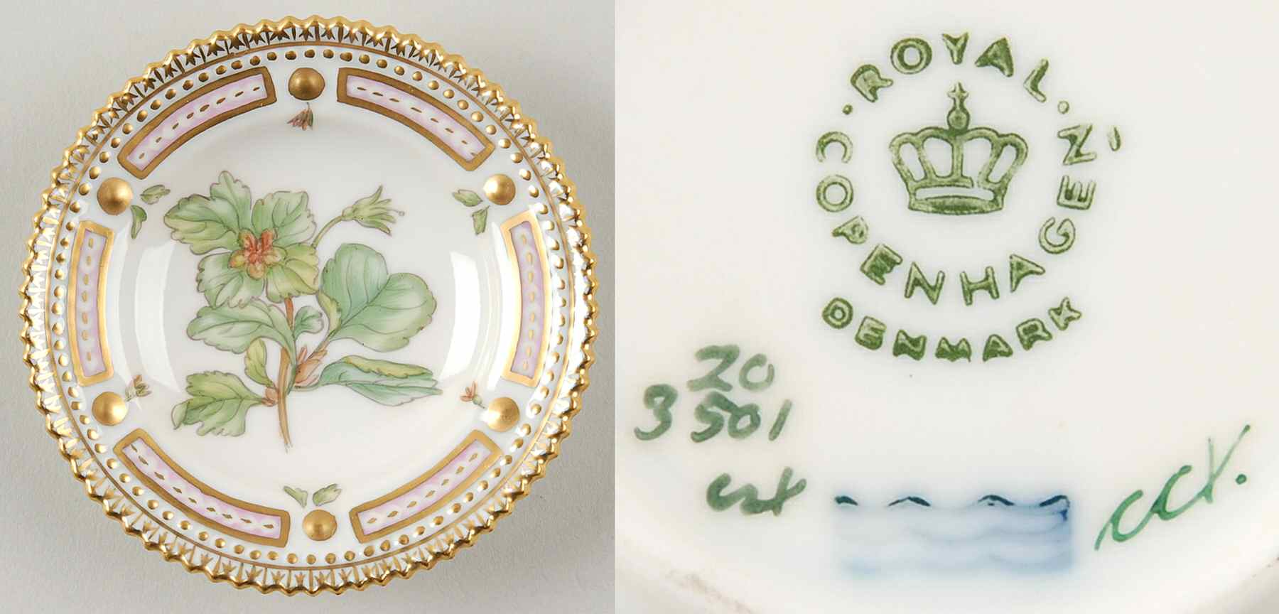 Flora Danica (1961 To Current) Butter Pat by Royal Copenhagen-1