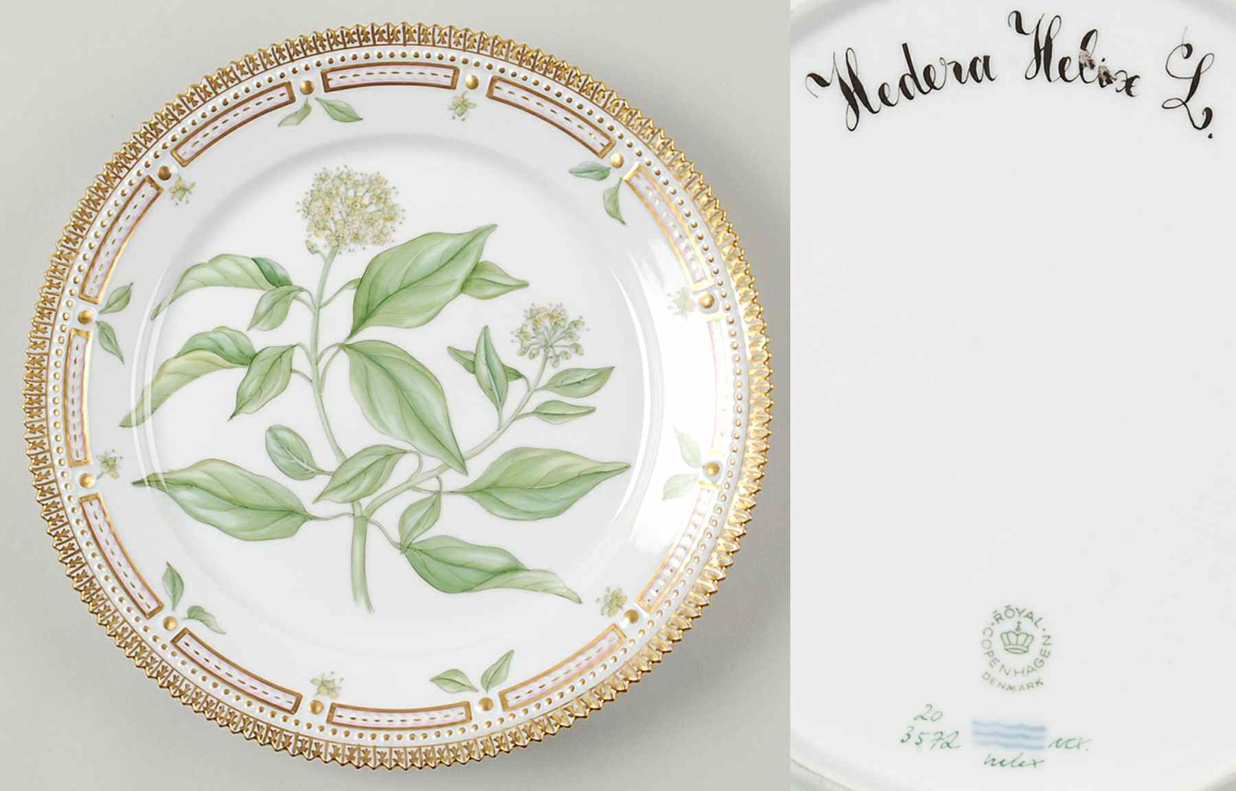 Flora Danica (1961 To Current) Luncheon Plate-Hedera Helix L by Royal Copenhagen-1