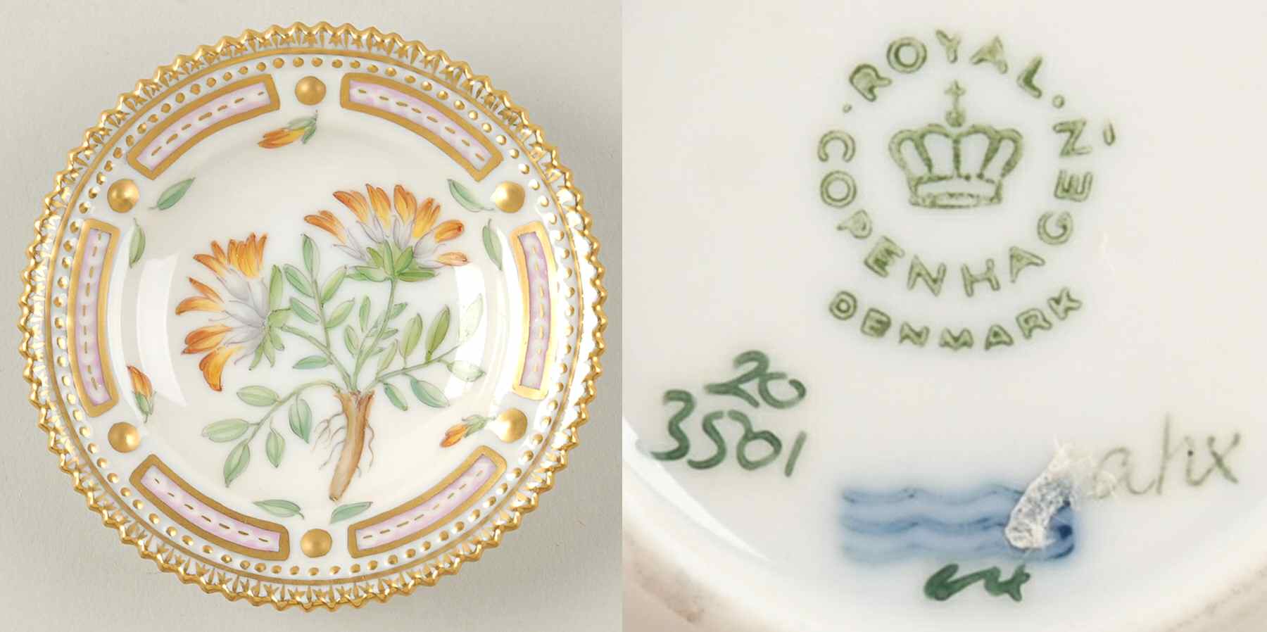 Flora Danica (1961 To Current) Butter Pat by Royal Copenhagen-1