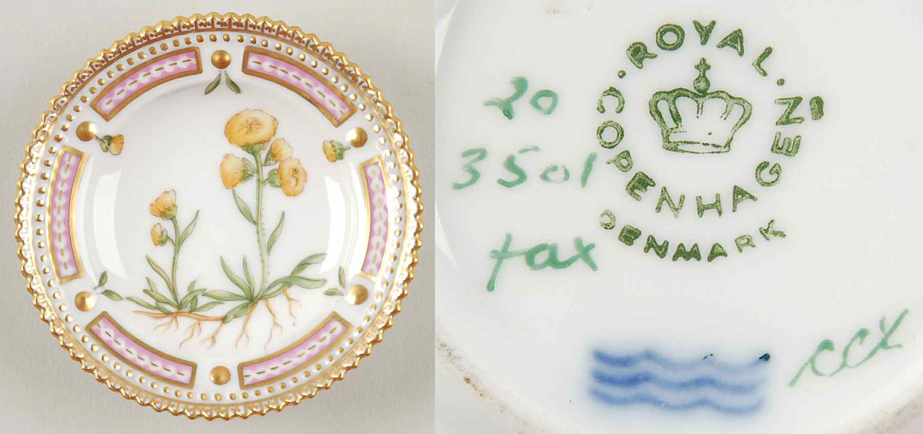 Flora Danica (1961 To Current) Butter Pat by Royal Copenhagen-1