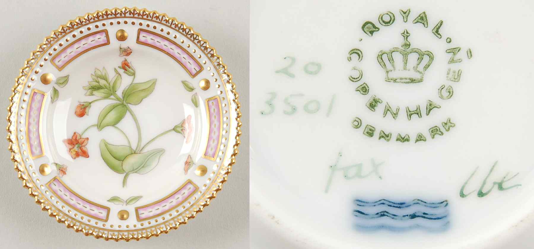 Flora Danica (1961 To Current) Butter Pat by Royal Copenhagen-1