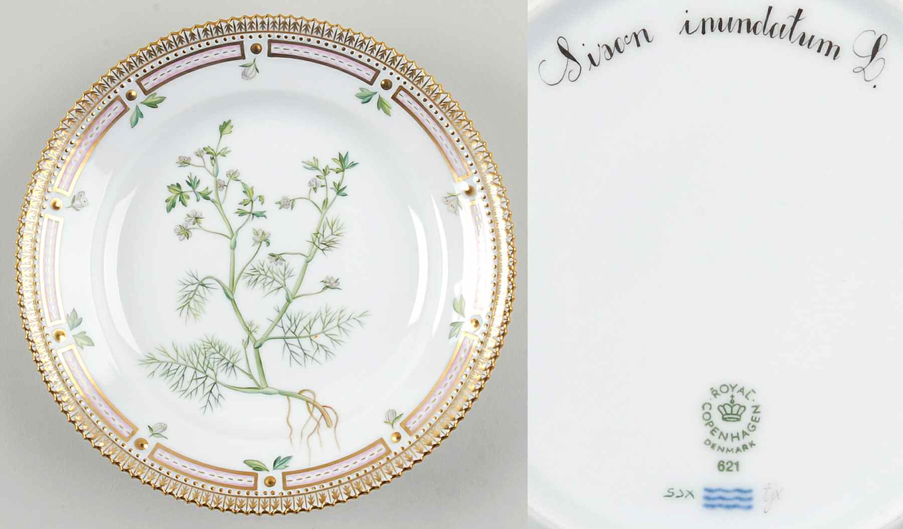 Flora Danica (1961 To Current) Salad Plate-Sison Inundatum L by Royal Copenhagen-1