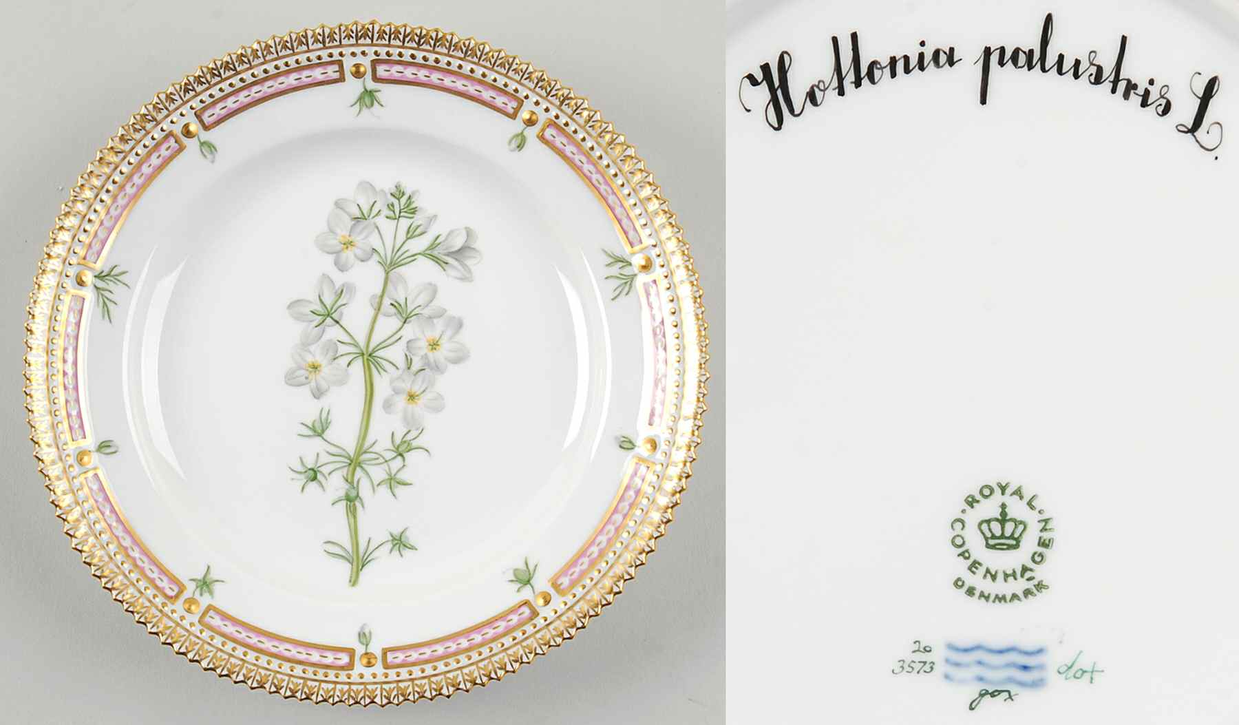 Flora Danica (1961 To Current) Salad Plate-Hottonia palustris L by Royal Copenhagen-1