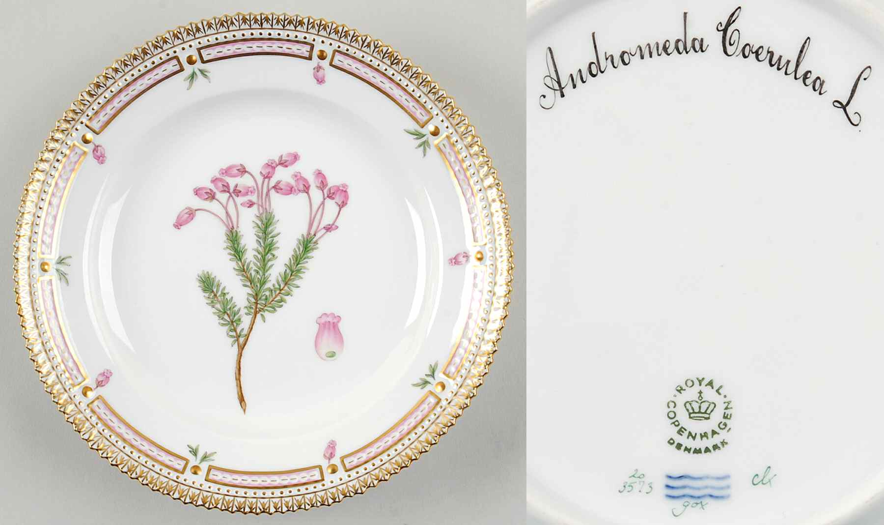 Flora Danica (1961 To Current) Salad Plate-Andromeda Coerulea L by Royal Copenhagen-1