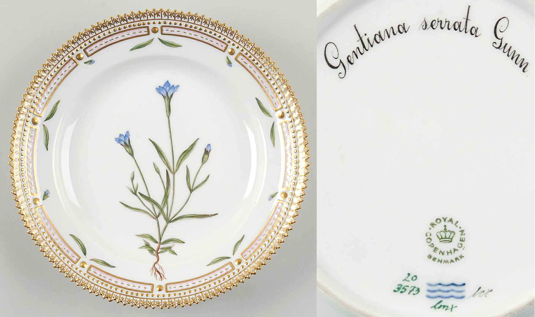 Flora Danica (1961 To Current) Salad Plate-Gentiana serrata Gunn by Royal Copenhagen-1