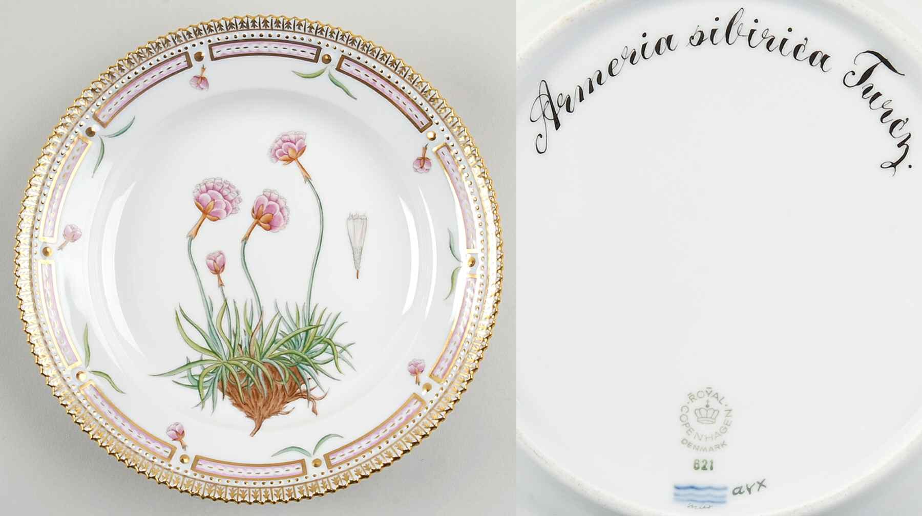 Flora Danica (1961 To Current) Salad Plate-Armeria sibirica Turcz by Royal Copenhagen-1