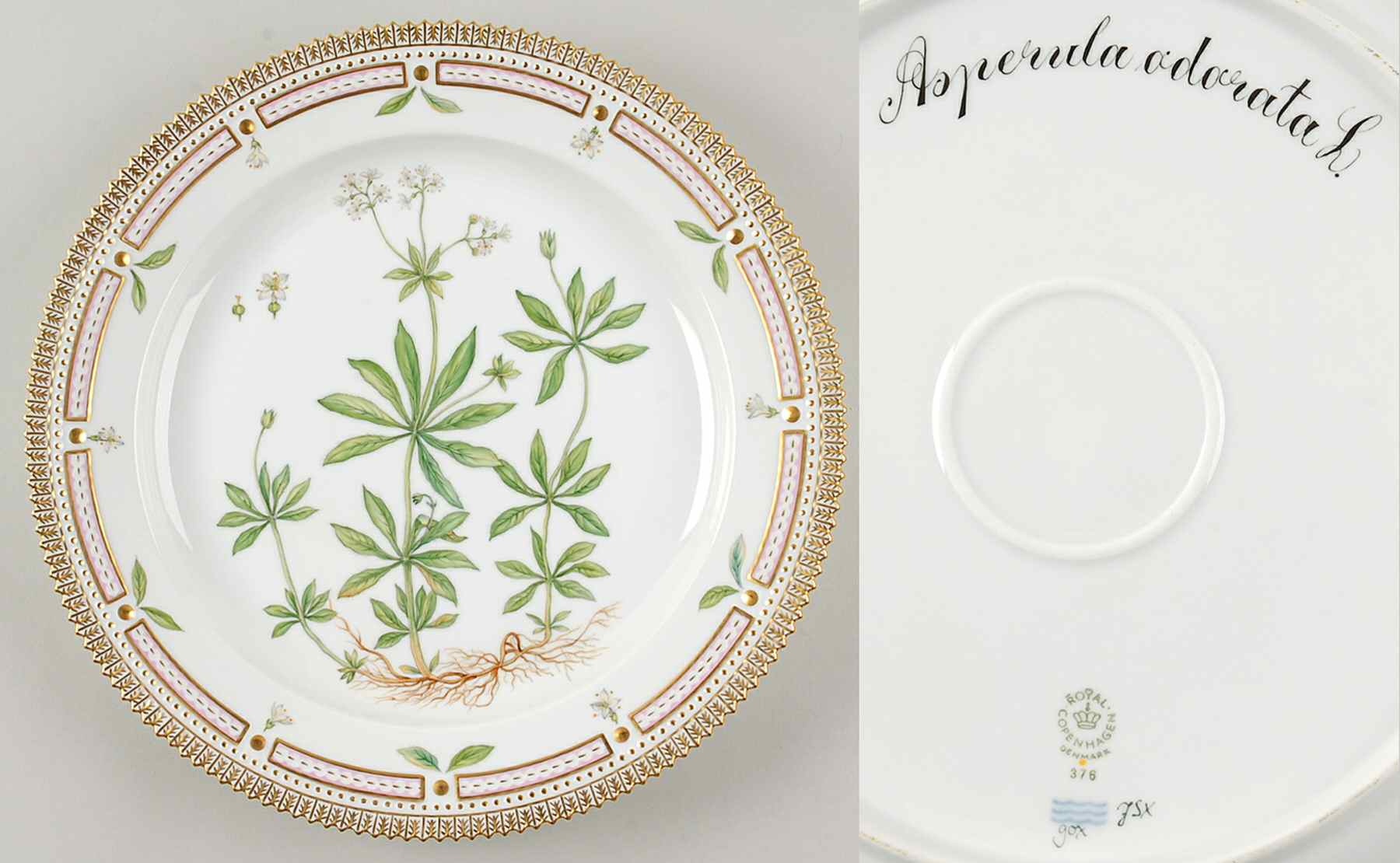 Flora Danica (1961 To Current) 11" Round Platter-Asperula odorata L by Royal Copenhagen-1