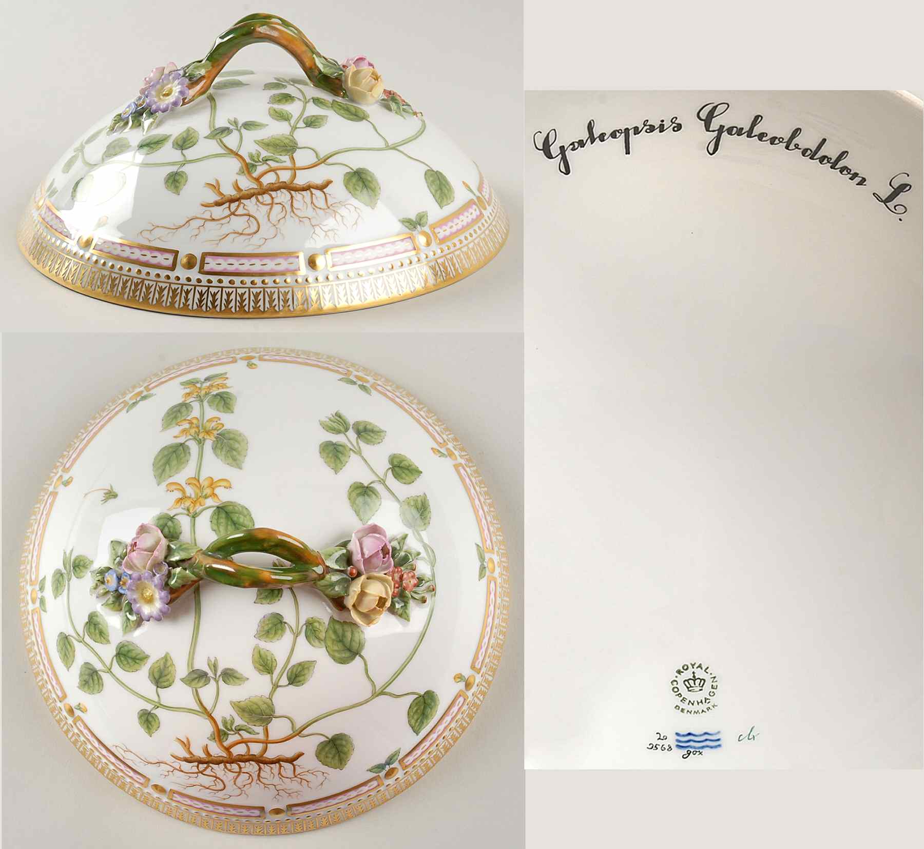Flora Danica (1961 To Current) Lid for Round Vegetable-Geranium Sanguineum L by Royal Copenhagen-1