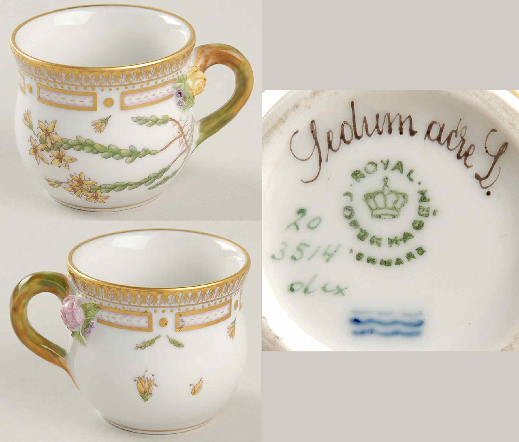 Flora Danica (1961 To Current) Mustard Pot-No Lid-Sedum acre L by Royal Copenhagen-1