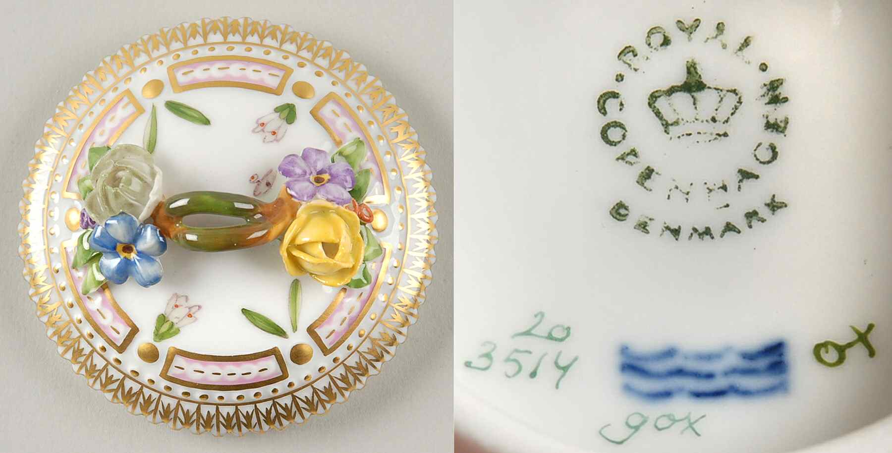 Flora Danica (1961 To Current) Round Custard Lid-No Decal by Royal Copenhagen-1