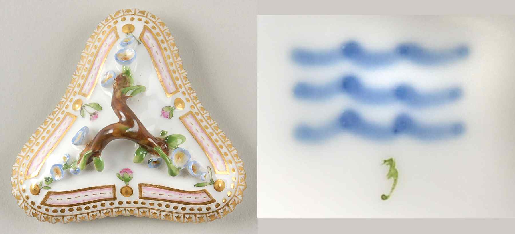 Flora Danica (1961 To Current) Lid for Triangular Custard Cup-No Decal by Royal Copenhagen-1