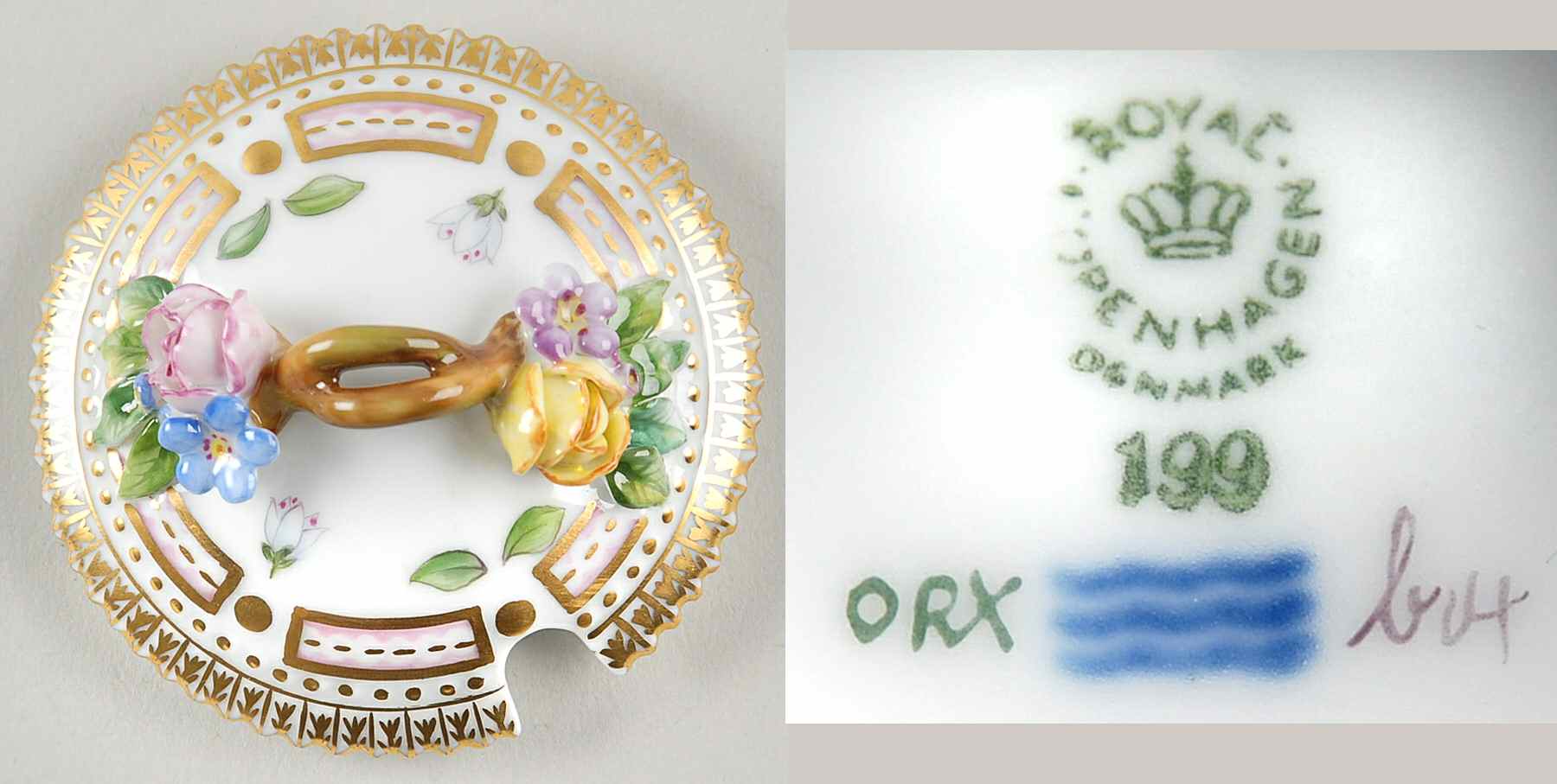 Flora Danica (1961 To Current) Mustard Pot-Lid-No Decal w/Notch by Royal Copenhagen-1