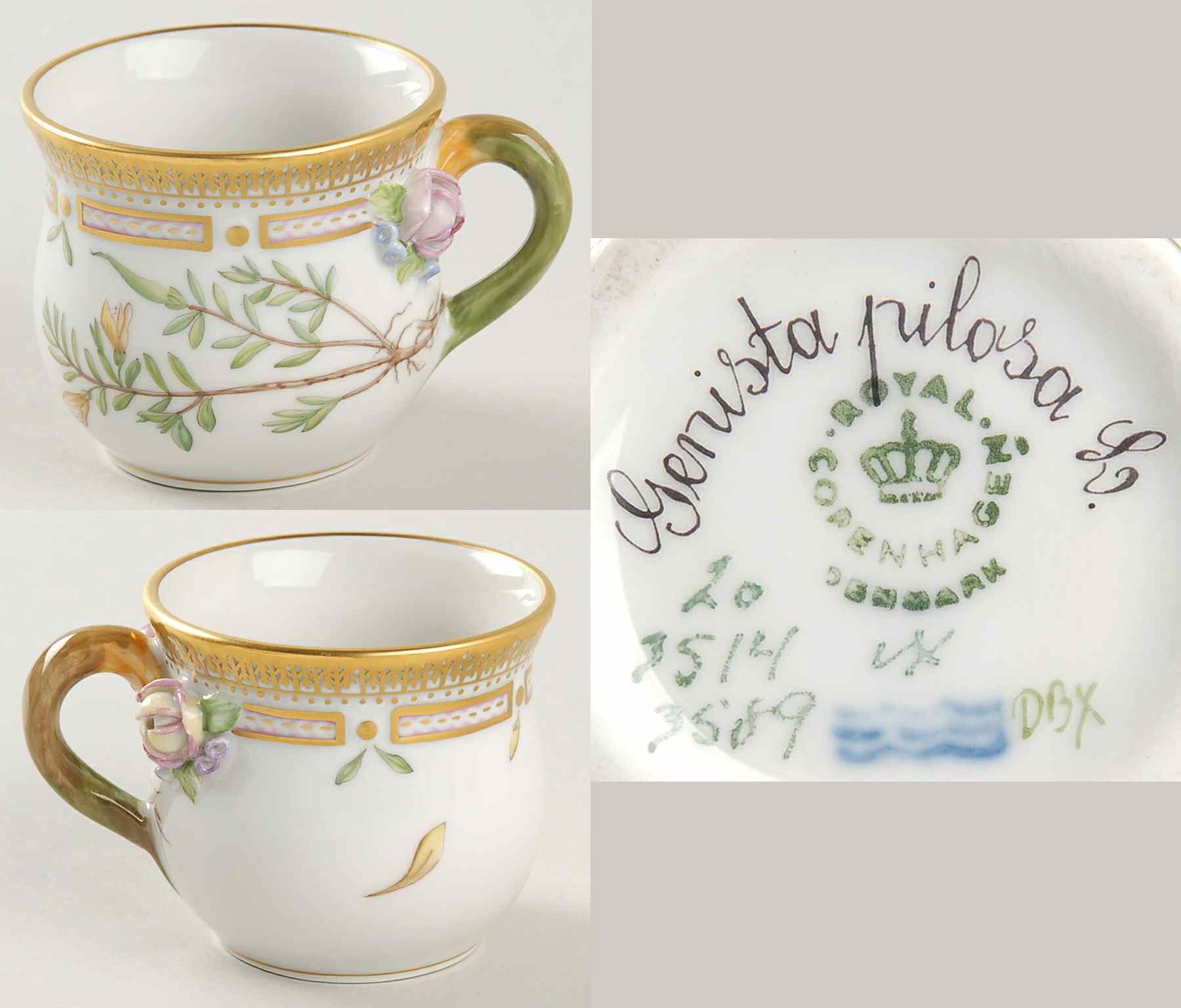 Flora Danica (1961 To Current) Mustard Pot-No Lid-Genista pilosa L by Royal Copenhagen-1