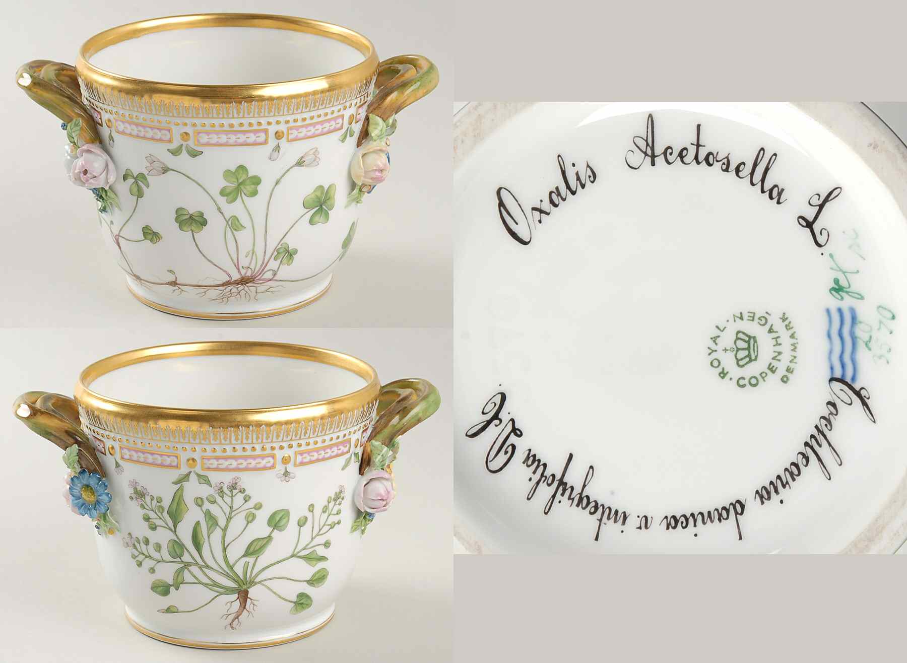 Flora Danica (1961 To Current) Small Round Wine Cooler/Cache Pot-Oxa Ace, Coch da by Royal Copenhagen-1