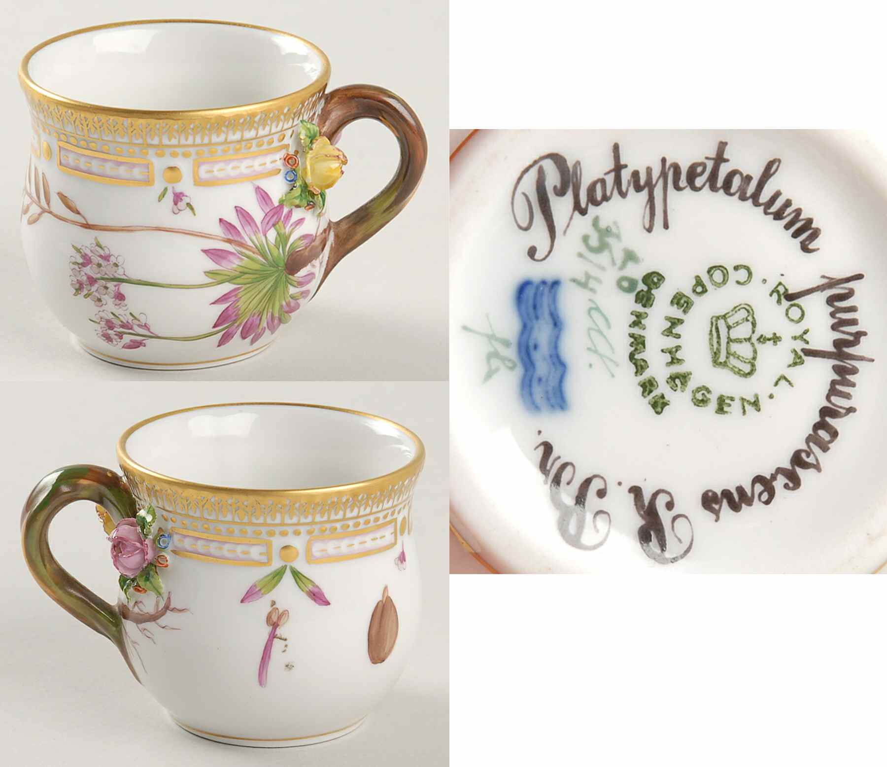 Flora Danica (1961 To Current) Round Custard Cup-Platypetalum purpurascens R Br by Royal Copenhagen-1