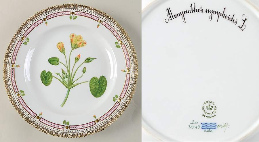 Flora Danica (1961 To Current) Dinner Plate-Menyanthes nymphoides L by Royal Copenhagen-1