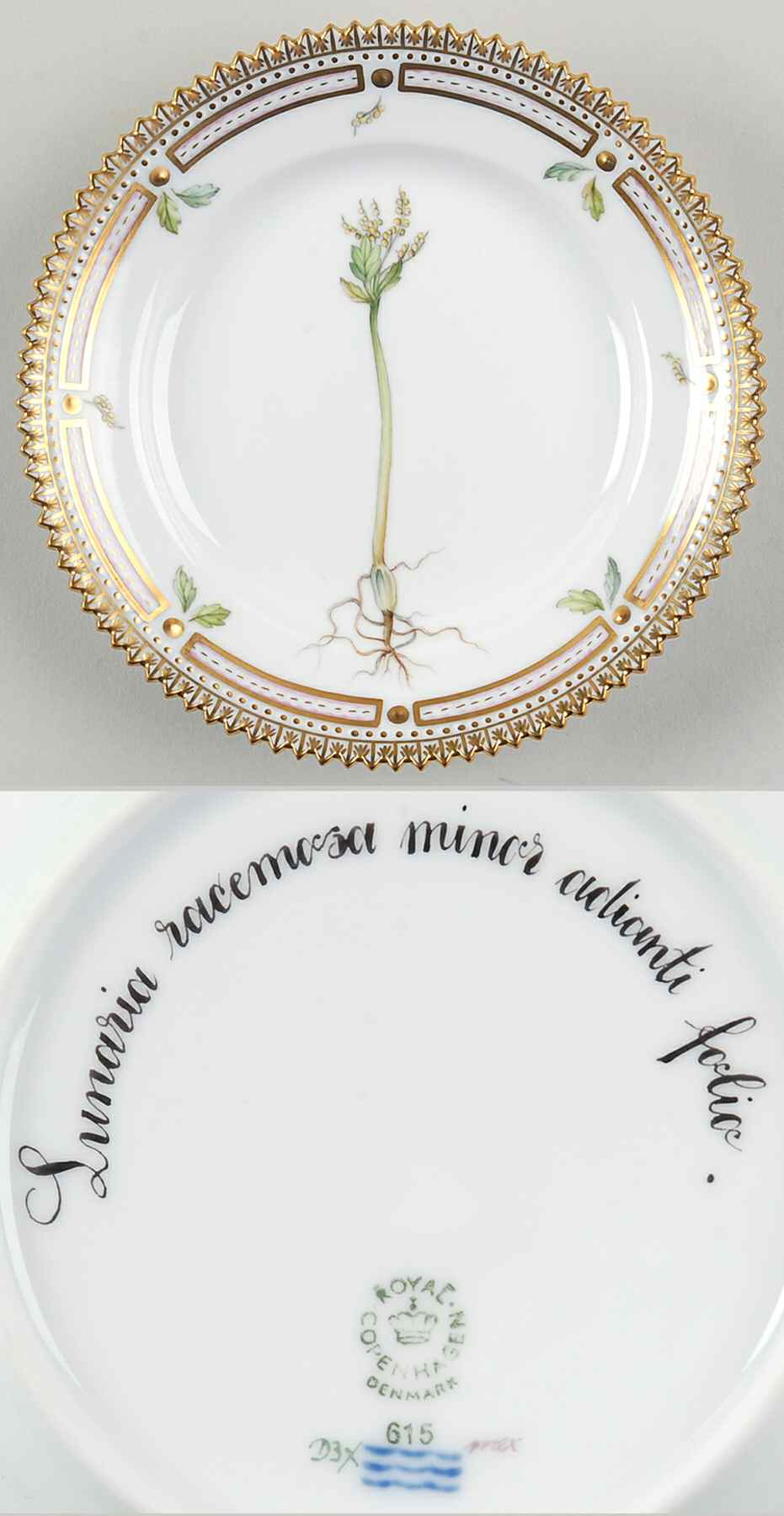 Flora Danica (1961 To Current) Bread & Butter Plate-Lunaria racemosa minor adiant by Royal Copenhagen-1