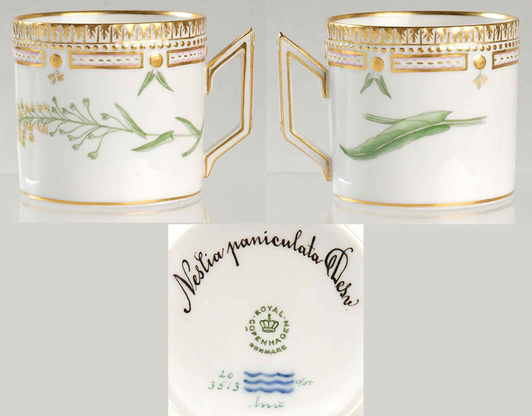 Flora Danica (1961 To Current) Chocolate Cup-Neslia paniculata Desv by Royal Copenhagen-1