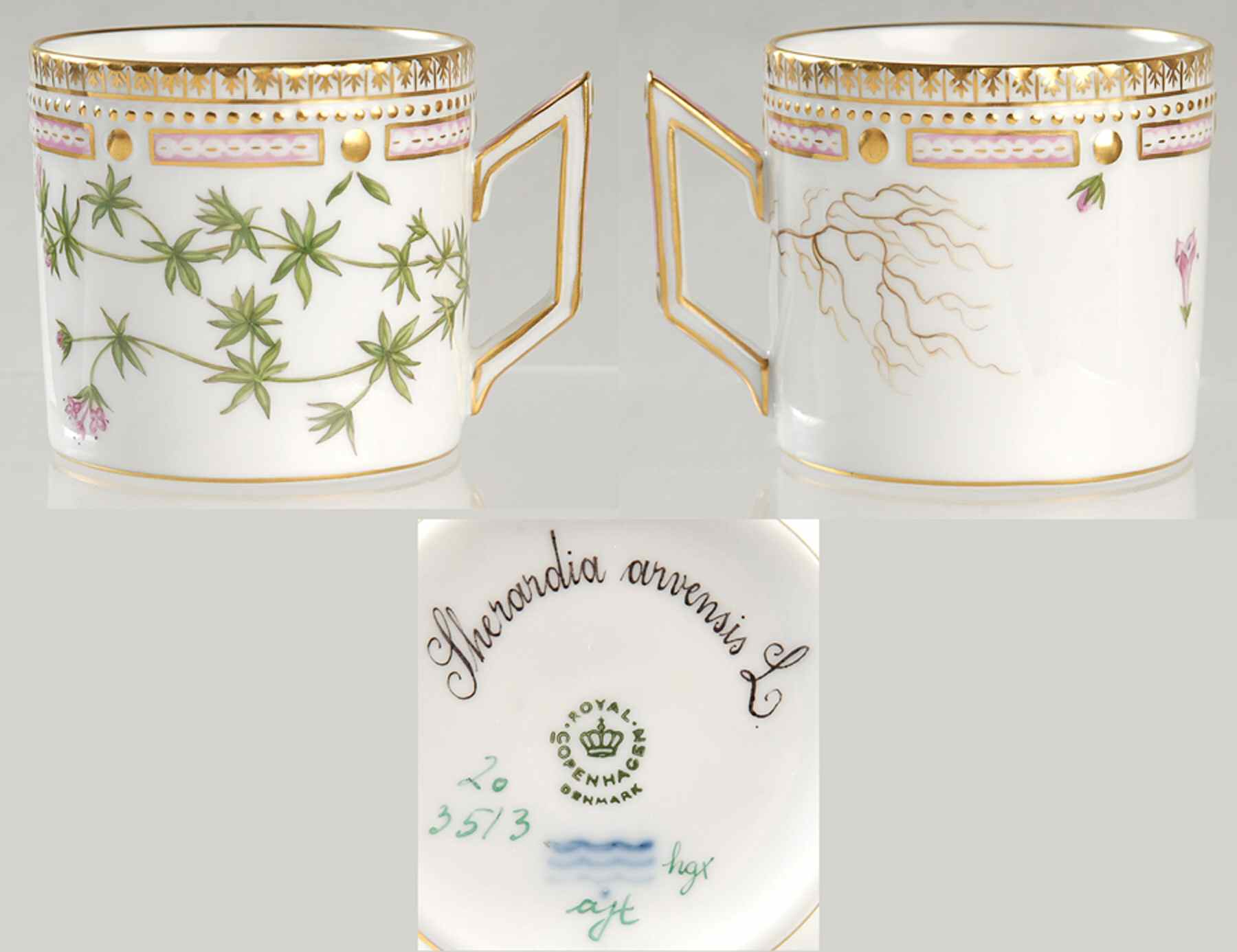 Flora Danica (1961 To Current) Chocolate Cup-Sherardia arvensis L by Royal Copenhagen-1