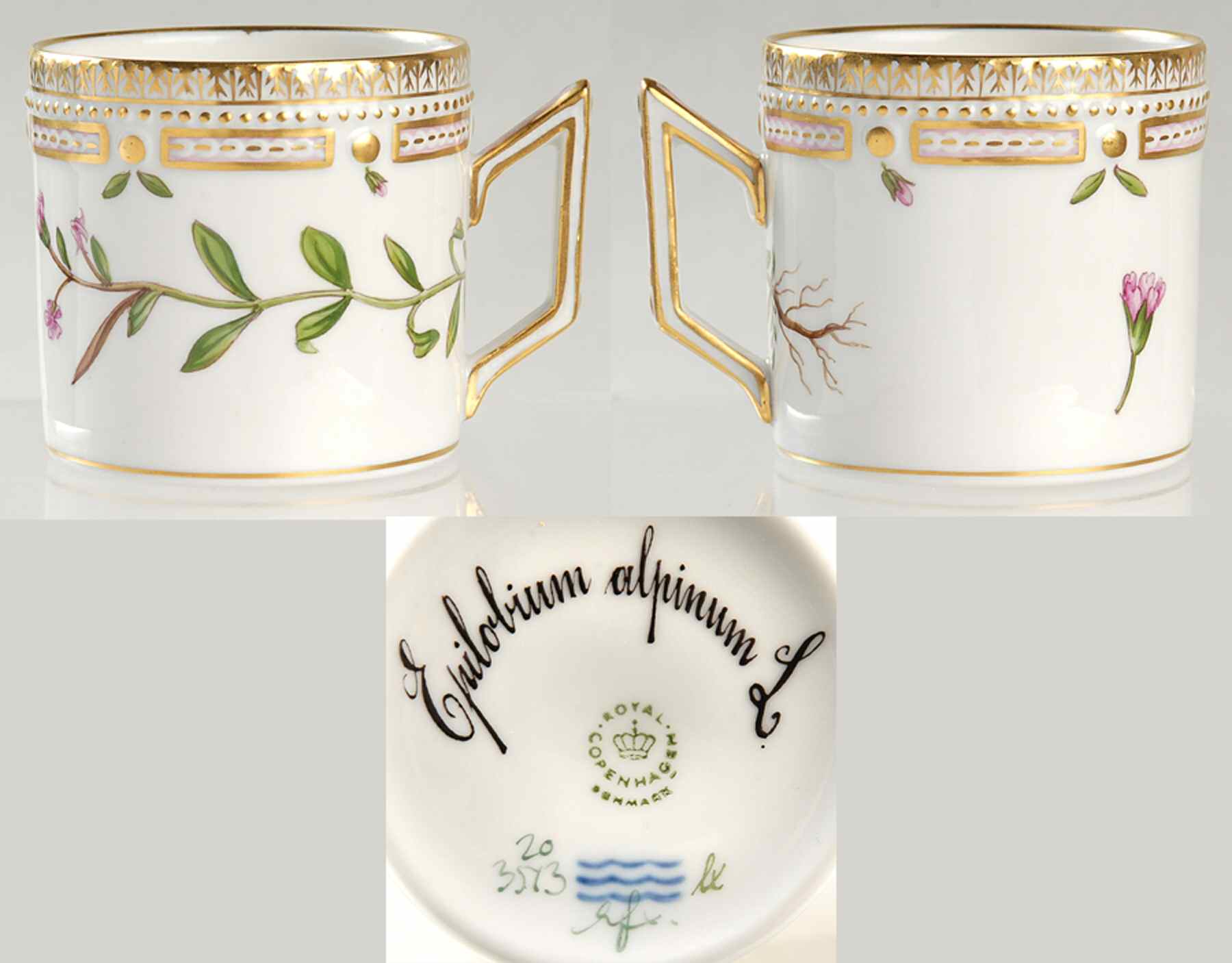 Flora Danica (1961 To Current) Chocolate Cup-Epilobium alpinum L by Royal Copenhagen-1