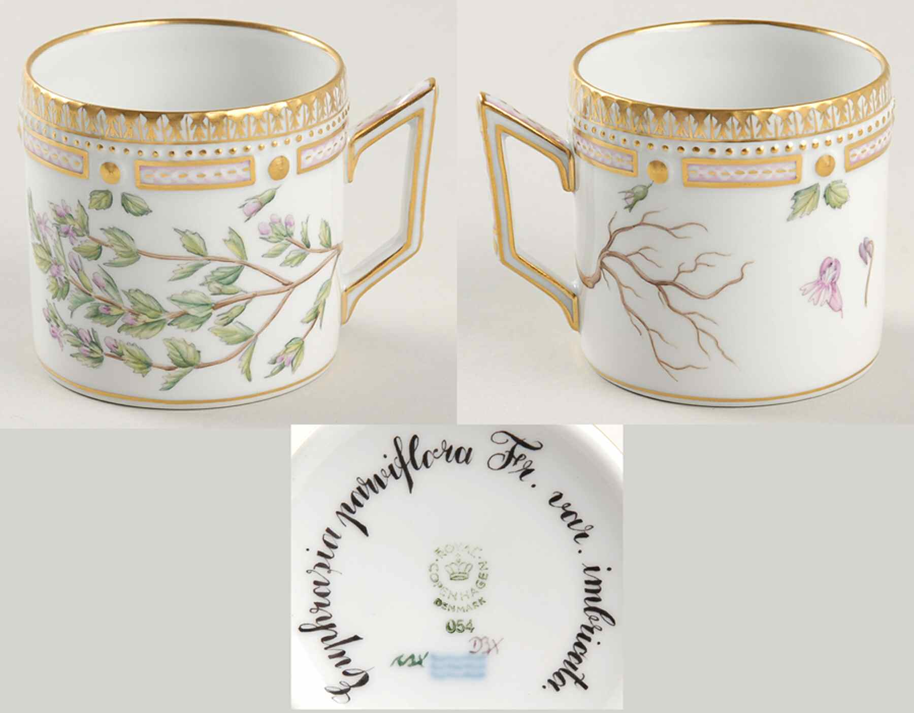 Flora Danica (1961 To Current) Chocolate Cup-Euphrasia parviflora Fr var imbricat by Royal Copenhagen-1