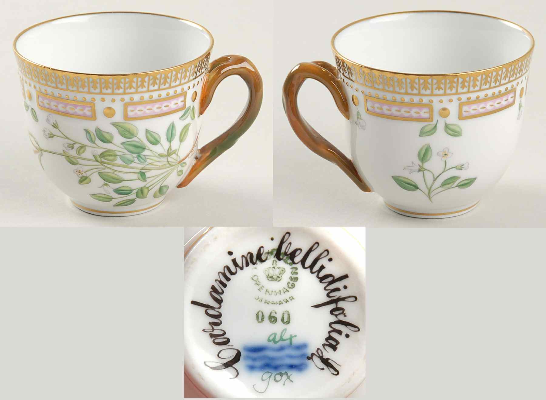 Flora Danica (1961 To Current) Flat Demitasse Cup-Cardamine bellidifolia L by Royal Copenhagen-1