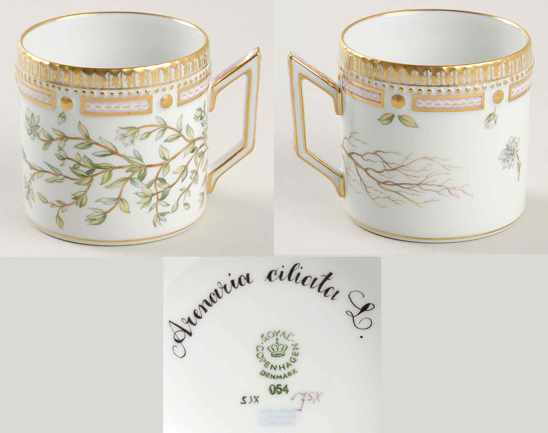 Flora Danica (1961 To Current) Chocolate Cup-Arenaria ciliata L by Royal Copenhagen-1