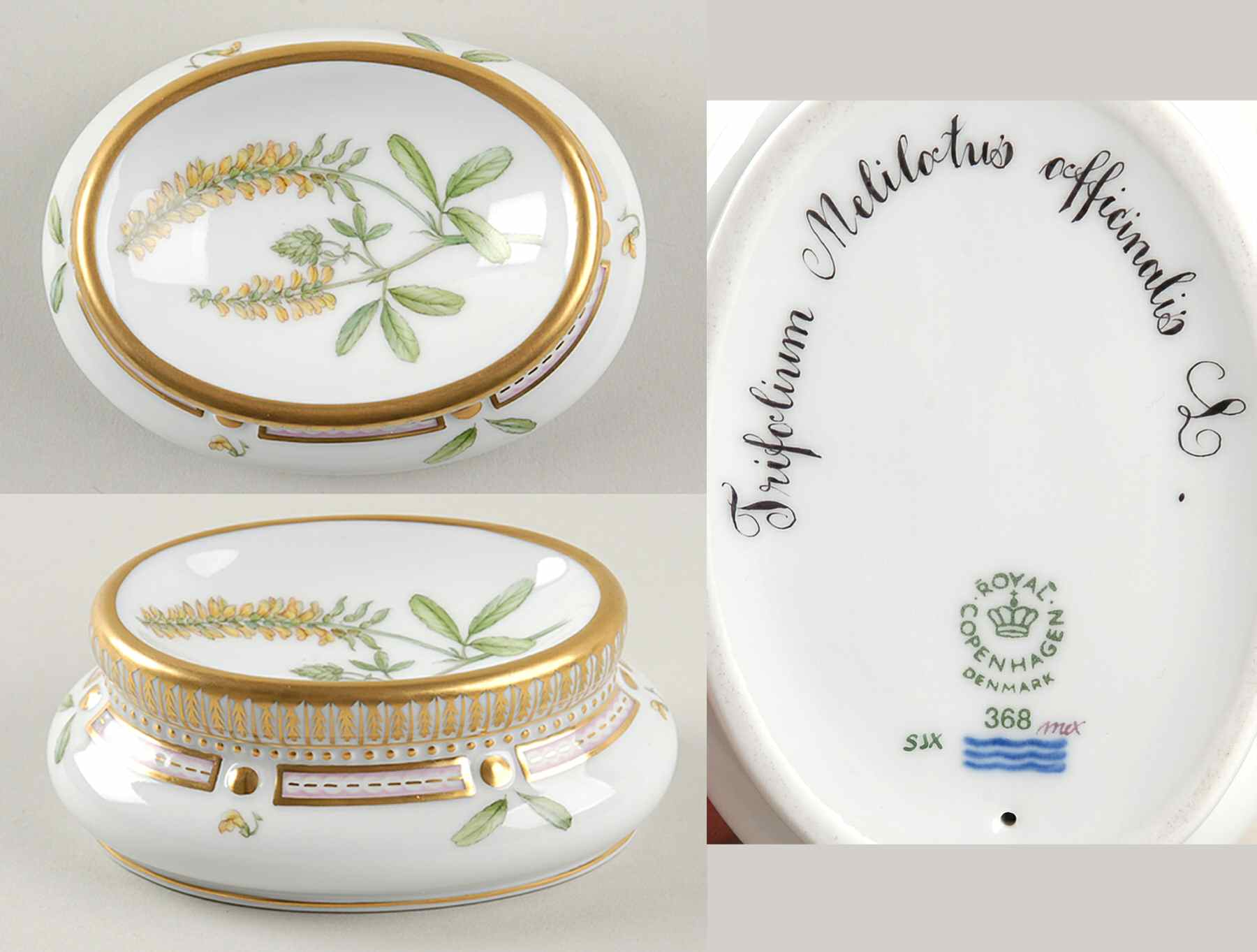 Flora Danica (1961 To Current) Salt Cellar-Trifolium Melilotus officinalis L by Royal Copenhagen-1