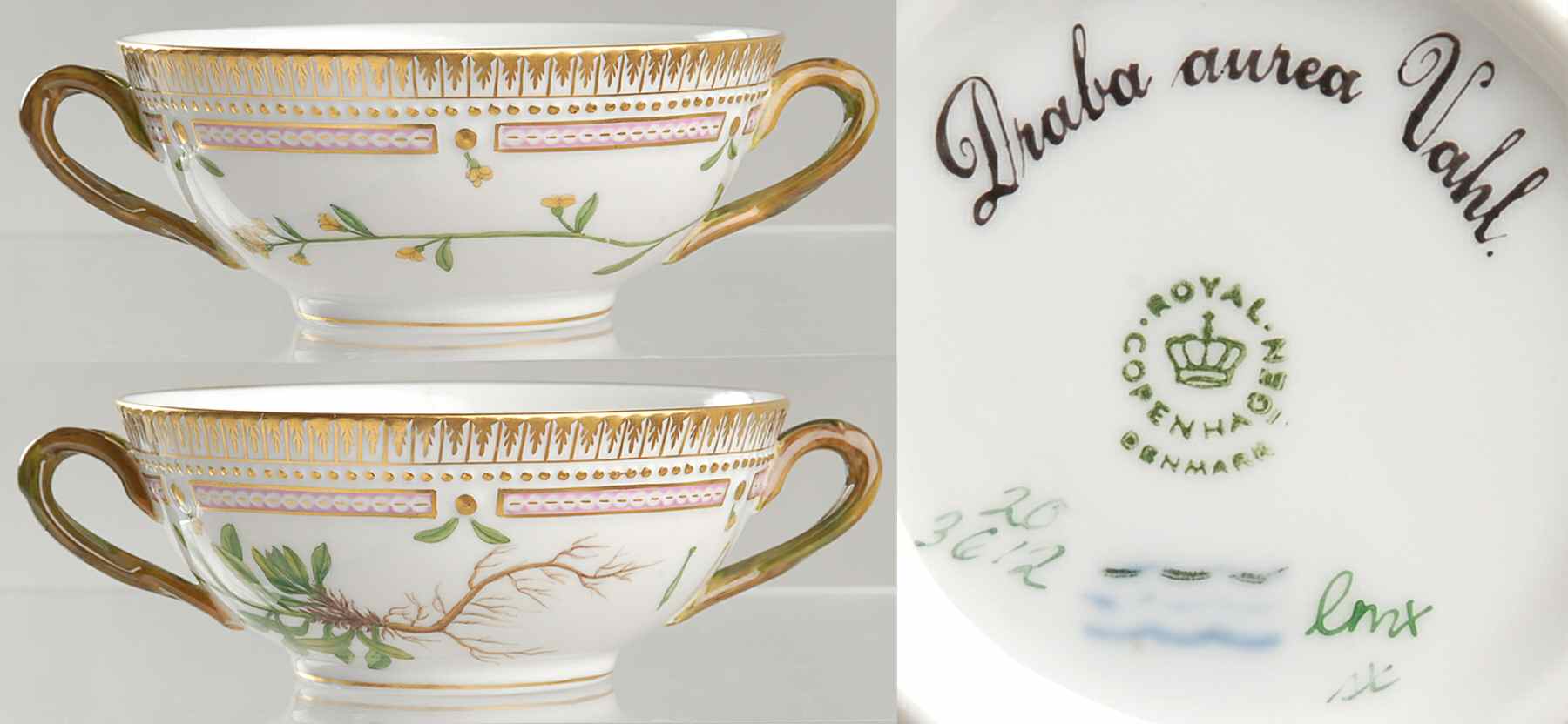 Flora Danica (1961 To Current) Flat Cream Soup Bowl-Draba aurea Vahl by Royal Copenhagen-1