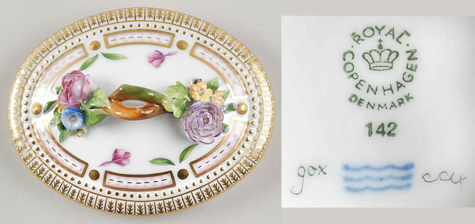 Flora Danica (1961 To Current) Lid for Teapot-No Decal by Royal Copenhagen-1
