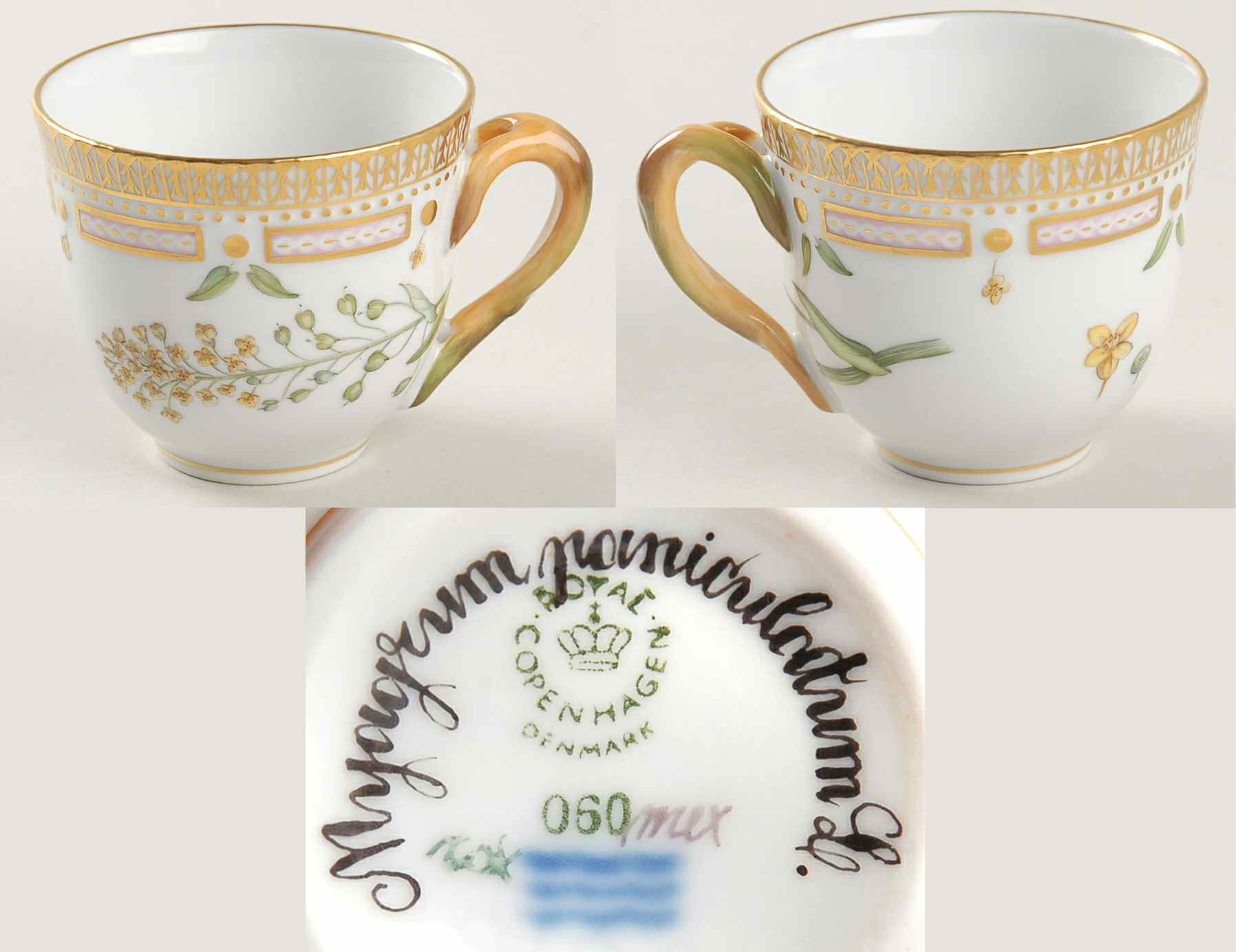 Flora Danica (1961 To Current) Flat Demitasse Cup-Myagrum paniculatum L by Royal Copenhagen-1